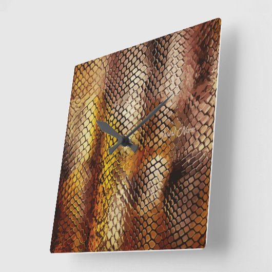 Slithering Chic Quadratische Wanduhr (Winkel)