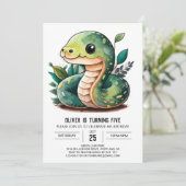 Slithering Wonderland Einladung zum Geburtstag (Stehend Vorderseite)