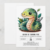 Slithering Wonderland Einladung zum Geburtstag (Vorne/Hinten)