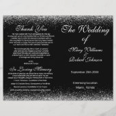 Sliver Confetti Glitzer Wedding Program (Vorderseite)