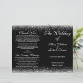 Sliver Confetti Glitzer Wedding Program (Stehend Vorderseite)