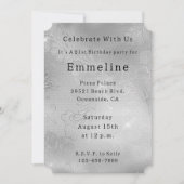 Sliver Floral Lace Einladung (Vorderseite)