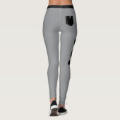 Sliver Gray Floral Moderne Niedlich trendy Chic Leggings (Rückseite)