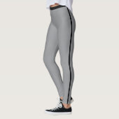 Sliver Gray Floral Moderne Niedlich trendy Chic Leggings (Links)