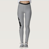 Sliver Gray Floral Moderne Niedlich trendy Chic Leggings (Vorderseite)