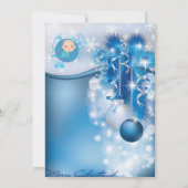 Sliver snowflakes winter wonderland baby shower einladung (Rückseite)