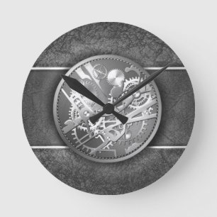 Sliver steampunk watch gears runde wanduhr
