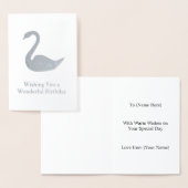 Sliver Swan Motif - Ihr Text auf einem Eleganten Folienkarte (Anzeige)