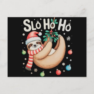 Slo Ho Ho Faultier Weihnachtsmann Hut Frohe Faulti Feiertagspostkarte