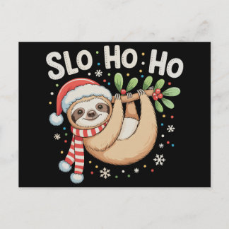 Slo Ho Ho Frohe Faultier-Weihnachten Sloth Weihnac Feiertagspostkarte