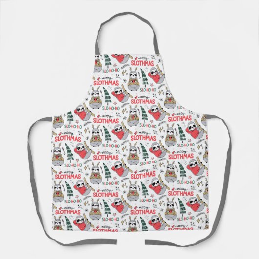 Slo Ho Ho Merry Slothmas Funny Christmas Koch Schürze (Vorderseite)