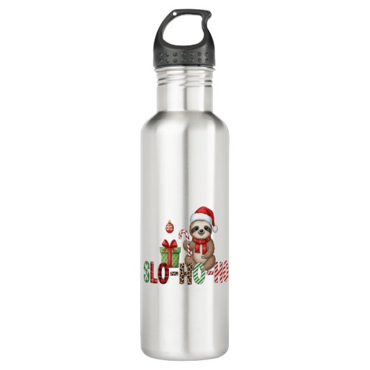 Slo Ho Ho Xmas Sloth 2 Edelstahlflasche (Vorderseite)