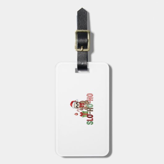 Slo Ho Ho Xmas Sloth 2 Gepäckanhänger (Vorderseite vertikal)