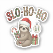 Slo Ho Ho Xmas Sloth Aufkleber (Vorderseite)