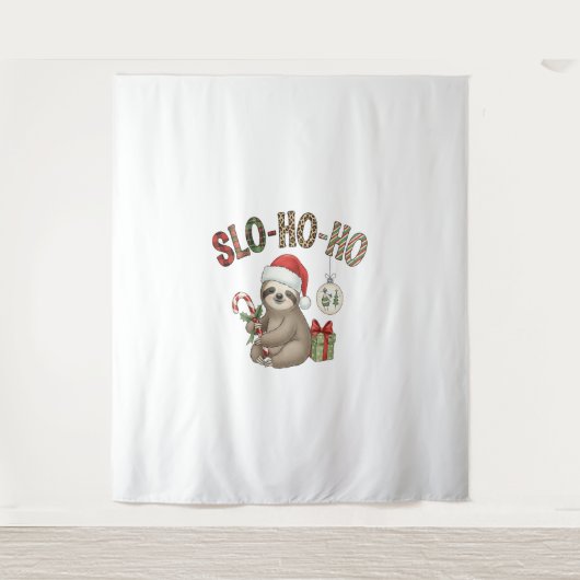 Slo Ho Ho Xmas Sloth Wandteppich (Vorderseite)