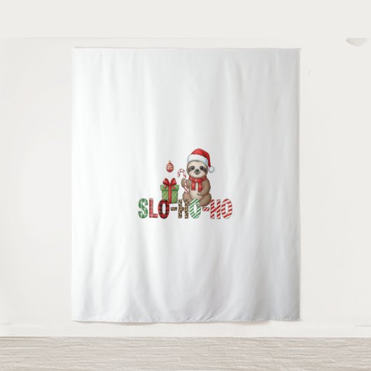 Slo Ho Ho Xmas Sloth Wandteppich (Vorderseite)
