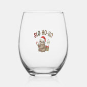 Slo Ho Ho Xmas Sloth Weinglas Ohne Stiel (Vorderseite)