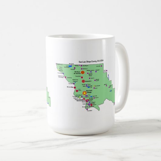 SLO Place Names Map mit englischen Übersetzungen Kaffeetasse (VorderseiteRechts)
