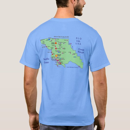 SLO Place Names MAP T - Shirt (Rückseite)