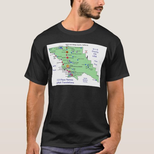 SLO Place Names MAP T-Shirt (Vorderseite)