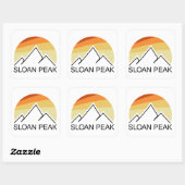 Sloan Peak Washington Retro Quadratischer Aufkleber (Blatt)