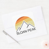 Sloan Peak Washington Retro Quadratischer Aufkleber (Umschlag)