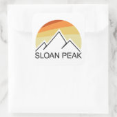 Sloan Peak Washington Retro Quadratischer Aufkleber (Tasche)