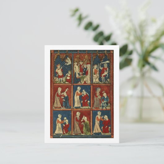 Sloane 1977 fol.2V Medizinische und biblische Szen Postkarte (Stehend Vorderseite)