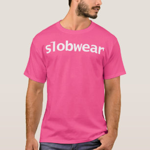 Slobwear Minimal Typografie Weißer Text T-Shirt