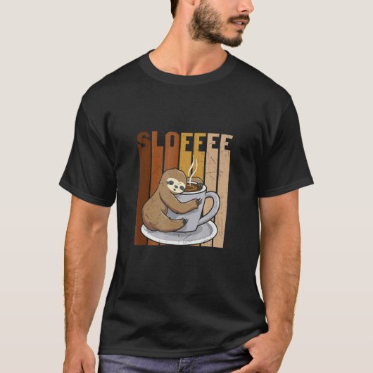 Sloffee Drinker Sloth T-Shirt (Vorderseite)