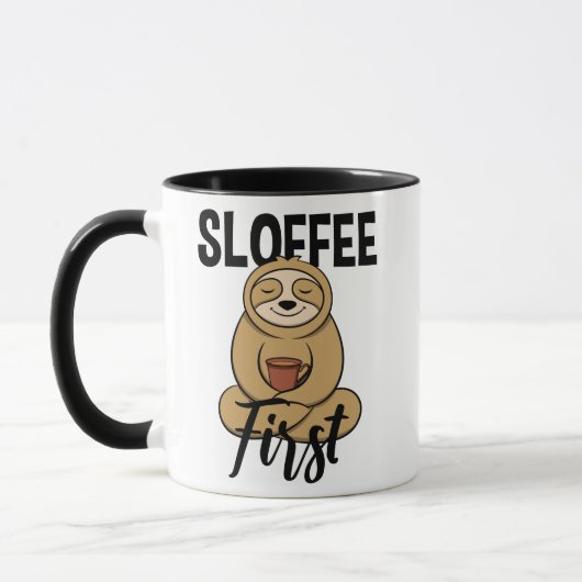 Sloffee - Schönes & lustiges Faultier und Kaffee Tasse (Links)