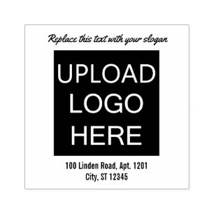 Slogan-Adresse für Ihre eigene Logo-Briefmarke Gummistempel