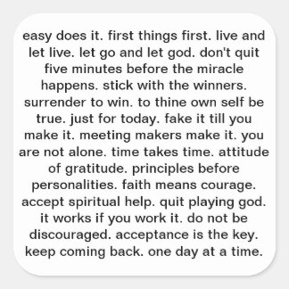 Slogan-Aufkleber für Om Quadratischer Aufkleber