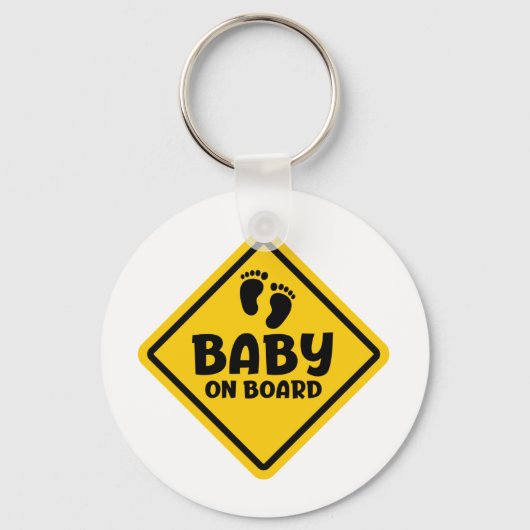 Slogan Baby an Bord - Baby ist ein Boord, im Auto. Schlüsselanhänger (Vorderseite)
