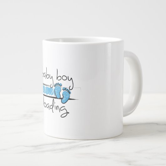 Slogan baby boy is loading. baby jongen opkomst Jumbo-Tasse (Vorderseite Rechts)