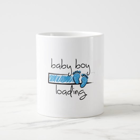 Slogan baby boy is loading. baby jongen opkomst Jumbo-Tasse (Vorderseite)