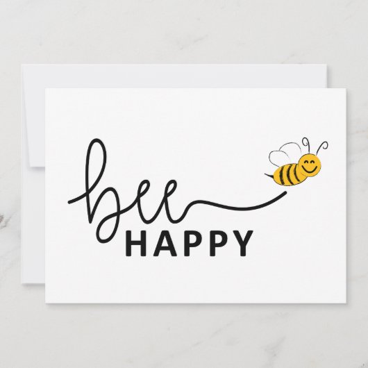 Slogan bee happy, maak je geen zorgen. Wees blij. (Vorderseite)