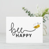 Slogan bee happy, maak je geen zorgen. Wees blij. (Stehend Vorderseite)