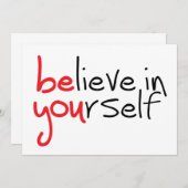 Slogan Believe in yourself. Geloof in jezelf (Vorne/Hinten)