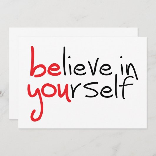 Slogan Believe in yourself. Geloof in jezelf (Vorne/Hinten)
