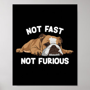Slogan "Bulldog Sleeping nicht schnell, nicht wüte Poster