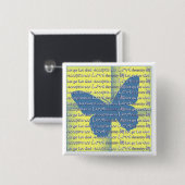 Slogan Butterfly Button (Vorne & Hinten)
