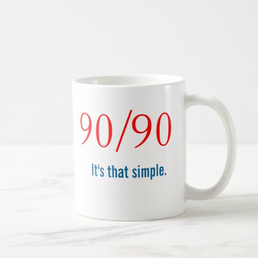 Slogan des Neulings-90/90 - OM-Na Kaffeetasse (Rechts)