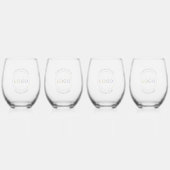 Slogan Einfache Elegante Beruflich Weinglas Ohne Stiel (Hinten)