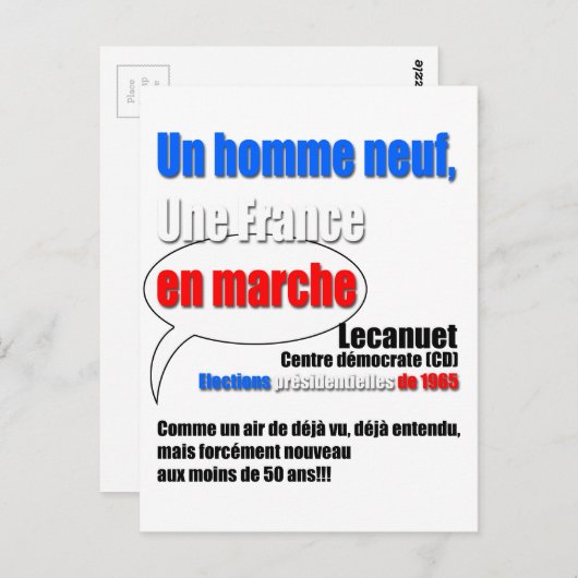 Slogan En Marche Postkarte (Vorne/Hinten)
