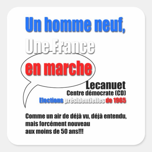 Slogan En Marche Quadratischer Aufkleber (Vorderseite)