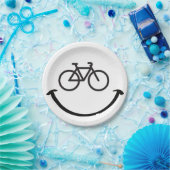 Slogan fiets met blij gezicht. Blij lach gezicht. Pappteller (Party)