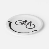 Slogan fiets met blij gezicht. Blij lach gezicht. Pappteller (Schrägansicht)