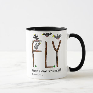 Slogan FLIEGE erste Liebe sich Tasse