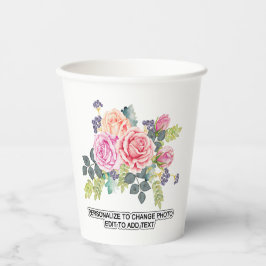 Slogan für benutzerdefinierte Foto-Artwork-Schaltf Pappbecher